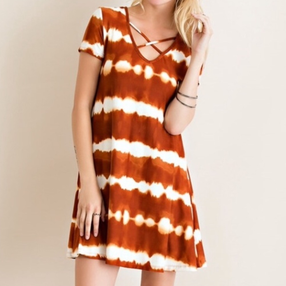 ‼️Clearance Tie Dye Short Sleeve Dress